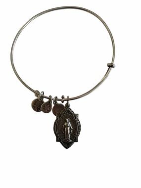 Alex and Ani Silver Mother Mary Charm Bangle Bracelet